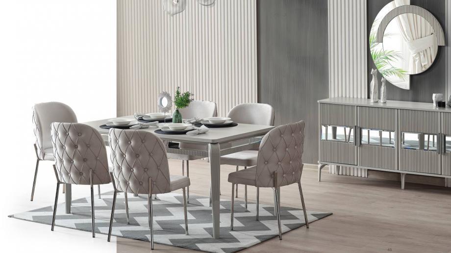 Hare Kumtaşı Yemek Odası